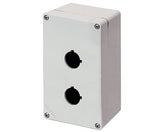 Elfin Push-button enclosure, 2 holes Ø 22, aluminium